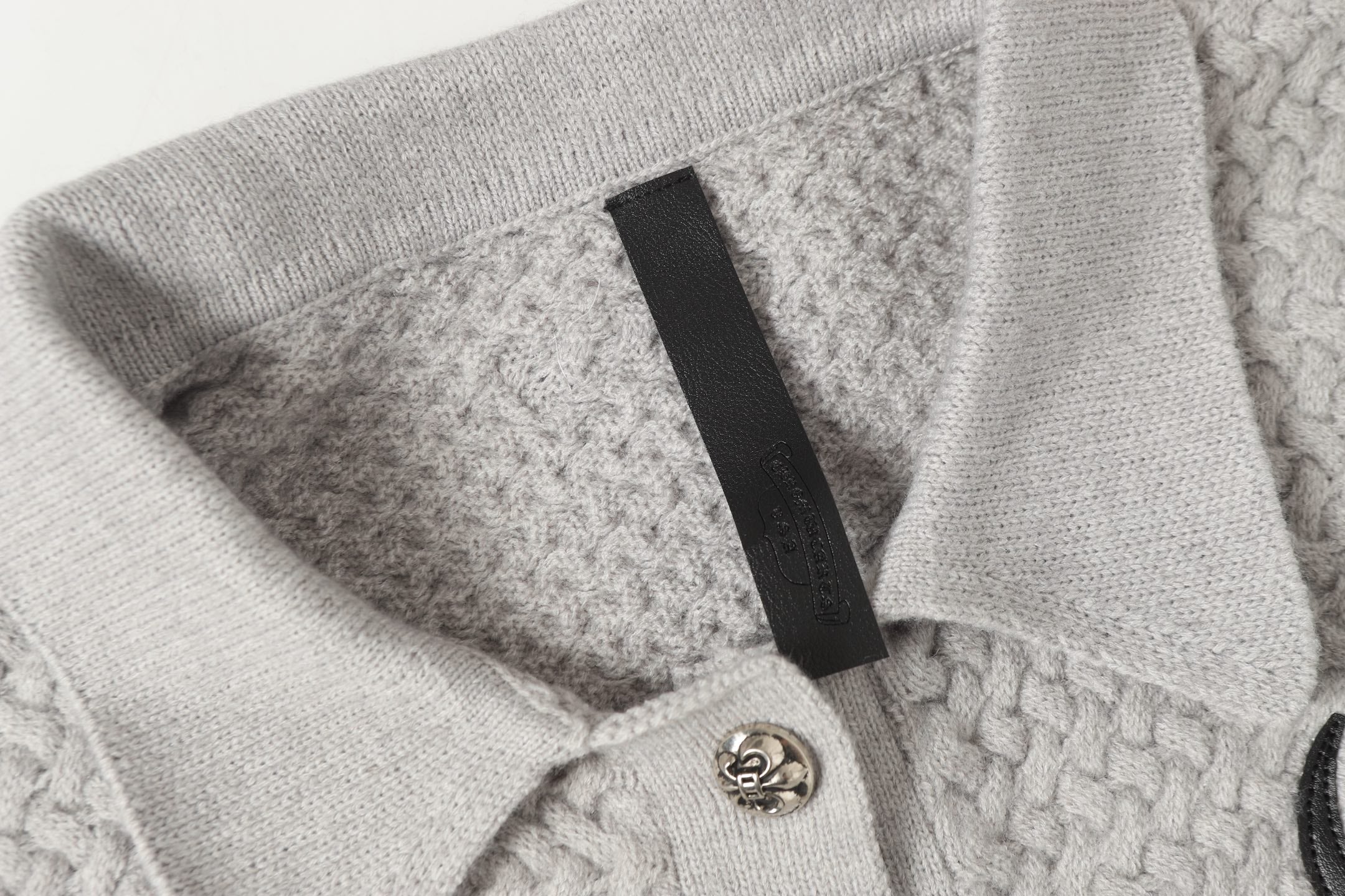 Gothic Cross Knit Cardigan - Black Grey Streetwear Jacket 904